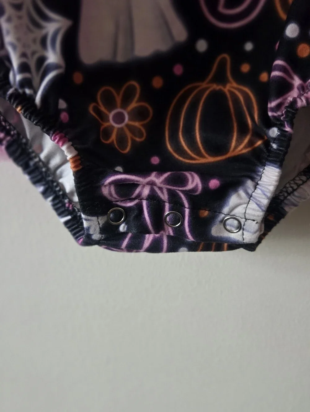 Girls Halloween Ghost & Pumpkin Tutu Bodysuit - Pink and Black